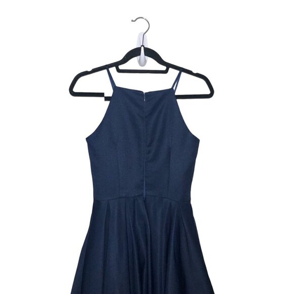 Chi Chi Cassandra High Neck Cami Strap Midi Dress Navy Blue - Picture 5 of 6